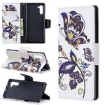 Colored Drawing Pattern Horizontal Flip Leather Case with Holder & Card Slots & Wallet For Galaxy Note10(White Butterfly)