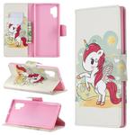 Colored Drawing Pattern Horizontal Flip Leather Case with Holder & Card Slots & Wallet For Galaxy Note10+(Unicorn)