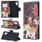 Colored Drawing Pattern Horizontal Flip Leather Case with Holder & Card Slots & Wallet For Galaxy Note10+(Flower Elephant)