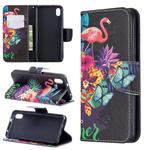 Colored Drawing Pattern Horizontal Flip Leather Case with Holder & Card Slots & Wallet For Xiaomi Redmi 7A(Flamingo)