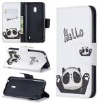 Colored Drawing Pattern Horizontal Flip Leather Case with Holder & Card Slots & Wallet For Nokia 2.2(Hello Panda)