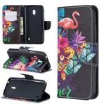 Colored Drawing Pattern Horizontal Flip Leather Case with Holder & Card Slots & Wallet For Nokia 2.2(Flamingo)