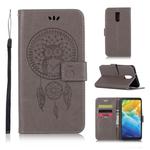 Wind Chime Owl Embossing Pattern Horizontal Flip Leather Case with Holder & Card Slots & Wallet For LG Q Stylo 5(Grey)