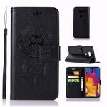 Wind Chime Owl Embossing Pattern Horizontal Flip Leather Case with Holder & Card Slots & Wallet For LG V40 ThinQ(Black)