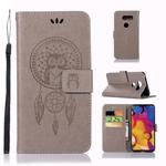 Wind Chime Owl Embossing Pattern Horizontal Flip Leather Case with Holder & Card Slots & Wallet For LG V40 ThinQ(Grey)