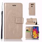 Wind Chime Owl Embossing Pattern Horizontal Flip Leather Case with Holder & Card Slots & Wallet For LG V40 ThinQ(Gold)