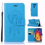 Wind Chime Owl Embossing Pattern Horizontal Flip Leather Case with Holder & Card Slots & Wallet For LG V40 ThinQ(Blue)