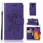 Wind Chime Owl Embossing Pattern Horizontal Flip Leather Case with Holder & Card Slots & Wallet For LG V40 ThinQ(Purple)