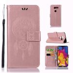 Wind Chime Owl Embossing Pattern Horizontal Flip Leather Case with Holder & Card Slots & Wallet For LG V40 ThinQ(Rose Gold)