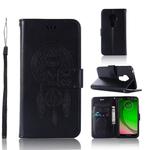 Wind Chime Owl Embossing Pattern Horizontal Flip Leather Case with Holder & Card Slots & Wallet For Motorola Moto G7 Play(Black)