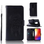 Wind Chime Owl Embossing Pattern Horizontal Flip Leather Case with Holder & Card Slots & Wallet For Motorola Moto G7(Black)