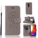 Wind Chime Owl Embossing Pattern Horizontal Flip Leather Case with Holder & Card Slots & Wallet For Motorola Moto G7(Grey)