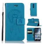 Wind Chime Owl Embossing Pattern Horizontal Flip Leather Case with Holder & Card Slots & Wallet For Nokia 4.2(Blue)