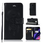 Wind Chime Owl Embossing Pattern Horizontal Flip Leather Case with Holder & Card Slots & Wallet For OnePlus 6T(Black)