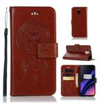 Wind Chime Owl Embossing Pattern Horizontal Flip Leather Case with Holder & Card Slots & Wallet For OnePlus 6T(Brown)