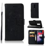 Wind Chime Owl Embossing Pattern Horizontal Flip Leather Case with Holder & Card Slots & Wallet For OnePlus 6(Black)