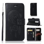 Wind Chime Owl Embossing Pattern Horizontal Flip Leather Case with Holder & Card Slots & Wallet For OnePlus 7(Black)