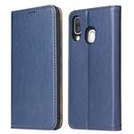 Fierre Shann Dermis Texture PU +TPU Horizontal Flip Leather Case with Holder & Card Slots & Wallet For Galaxy A40(Blue)