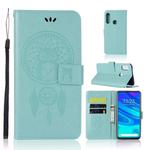 Wind Chime Owl Embossing Pattern Horizontal Flip Leather Case with Holder & Card Slots & Wallet For Huawei P Smart Z(Green)
