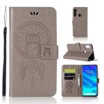 Wind Chime Owl Embossing Pattern Horizontal Flip Leather Case with Holder & Card Slots & Wallet For Huawei P Smart Z(Grey)