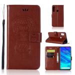 Wind Chime Owl Embossing Pattern Horizontal Flip Leather Case with Holder & Card Slots & Wallet For Huawei P Smart Z(Brown)
