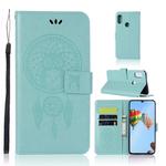 Wind Chime Owl Embossing Pattern Horizontal Flip Leather Case with Holder & Card Slots & Wallet For Huawei P30 Lite(Green)
