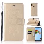 Wind Chime Owl Embossing Pattern Horizontal Flip Leather Case with Holder & Card Slots & Wallet For Huawei P30 Lite(Gold)
