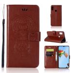 Wind Chime Owl Embossing Pattern Horizontal Flip Leather Case with Holder & Card Slots & Wallet For Huawei P30 Lite(Brown)