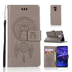 Wind Chime Owl Embossing Pattern Horizontal Flip Leather Case with Holder & Card Slots & Wallet For Huawei Mate 20 Lite(Grey)