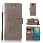 Wind Chime Owl Embossing Pattern Horizontal Flip Leather Case with Holder & Card Slots & Wallet For Huawei Mate 20 Pro(Grey)
