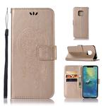Wind Chime Owl Embossing Pattern Horizontal Flip Leather Case with Holder & Card Slots & Wallet For Huawei Mate 20 Pro(Gold)