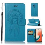 Wind Chime Owl Embossing Pattern Horizontal Flip Leather Case with Holder & Card Slots & Wallet For Huawei Mate 20(Blue)