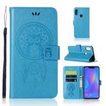 Wind Chime Owl Embossing Pattern Horizontal Flip Leather Case with Holder & Card Slots & Wallet For Huawei nova 3i(Blue)