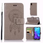 Wind Chime Owl Embossing Pattern Horizontal Flip Leather Case with Holder & Card Slots & Wallet For Huawei Y5 (2019) / Honor 8s(Grey)