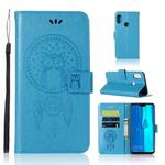 Wind Chime Owl Embossing Pattern Horizontal Flip Leather Case with Holder & Card Slots & Wallet For Huawei Y9 (2019) / Enjoy 9 Plus(Blue)