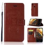 Wind Chime Owl Embossing Pattern Horizontal Flip Leather Case with Holder & Card Slots & Wallet For Huawei Honor Play 8A(Brown)