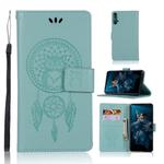 Wind Chime Owl Embossing Pattern Horizontal Flip Leather Case with Holder & Card Slots & Wallet For Huawei Honor 20(Green)