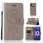Wind Chime Owl Embossing Pattern Horizontal Flip Leather Case with Holder & Card Slots & Wallet For Huawei Honor 10i / Honor 20 Lite(Grey)