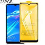 25 PCS 9D Full Glue Full Screen Tempered Glass Film For Huawei Y7 Pro (2019)