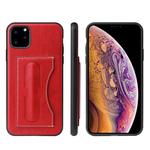 For iPhone 11 Pro Max Fierre Shann Full Coverage Protective Leather Case with Holder & Card Slot (Red)