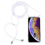 For iPhone X / XS Four-Corner Anti-Fall Trasparent TPU Mobile Phone Case With Lanyard(White)