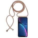 For iPhone XR Four-Corner Anti-Fall Transparent TPU Mobile Phone Case With Lanyard(Beige)