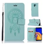Wind Chime Owl Embossing Pattern Horizontal Flip Leather Case with Holder & Card Slots & Wallet For Galaxy J6+(Green)