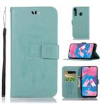 Wind Chime Owl Embossing Pattern Horizontal Flip Leather Case with Holder & Card Slots & Wallet For Galaxy M30(Green)