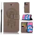 Wind Chime Owl Embossing Pattern Horizontal Flip Leather Case with Holder & Card Slots & Wallet For Galaxy M30(Grey)