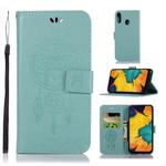 Wind Chime Owl Embossing Pattern Horizontal Flip Leather Case with Holder & Card Slots & Wallet For Galaxy A30(Green)