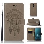 Wind Chime Owl Embossing Pattern Horizontal Flip Leather Case with Holder & Card Slots & Wallet For Galaxy J8 (2018)(Grey)