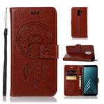 Wind Chime Owl Embossing Pattern Horizontal Flip Leather Case with Holder & Card Slots & Wallet For Galaxy J8 (2018)(Brown)