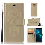 Wind Chime Owl Embossing Pattern Horizontal Flip Leather Case with Holder & Card Slots & Wallet For Galaxy Note9(Gold)