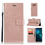 Wind Chime Owl Embossing Pattern Horizontal Flip Leather Case with Holder & Card Slots & Wallet For Galaxy Note9(Rose Gold)